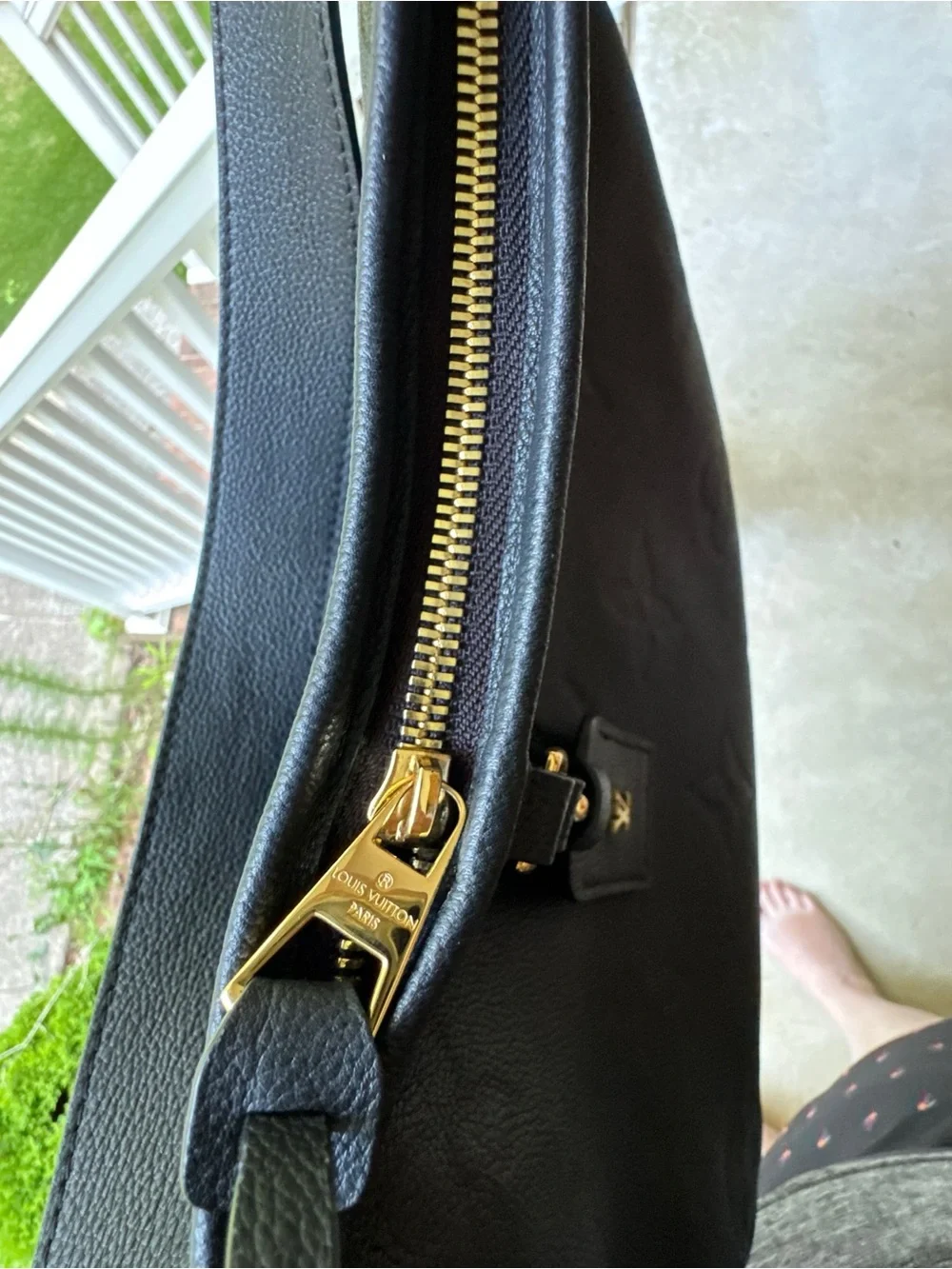 Inspired Black Embossed Hobo Shoulder Bag